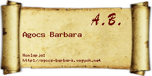 Agocs Barbara névjegykártya